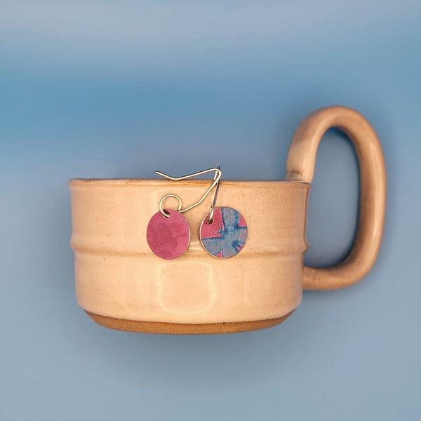 Handmade Aluminium and Silver Reversible Earrings - 010