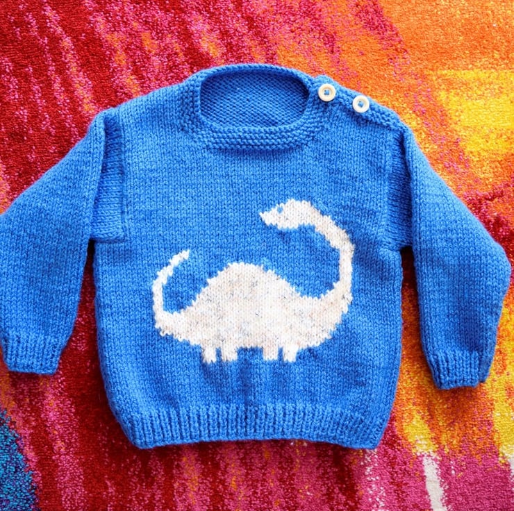 Knitting Pattern Dinosaur Sweater and Hat (Dipl... - Folksy