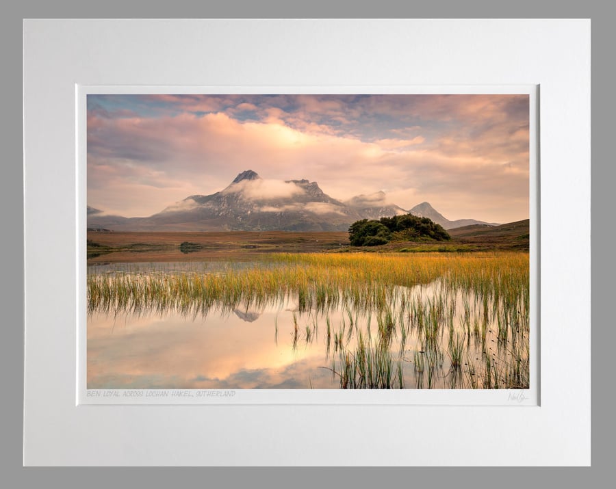 Ben Loyal & Lochan Hakel, Sutherland, Scotland - A3 (50x40cm) Unframed Print