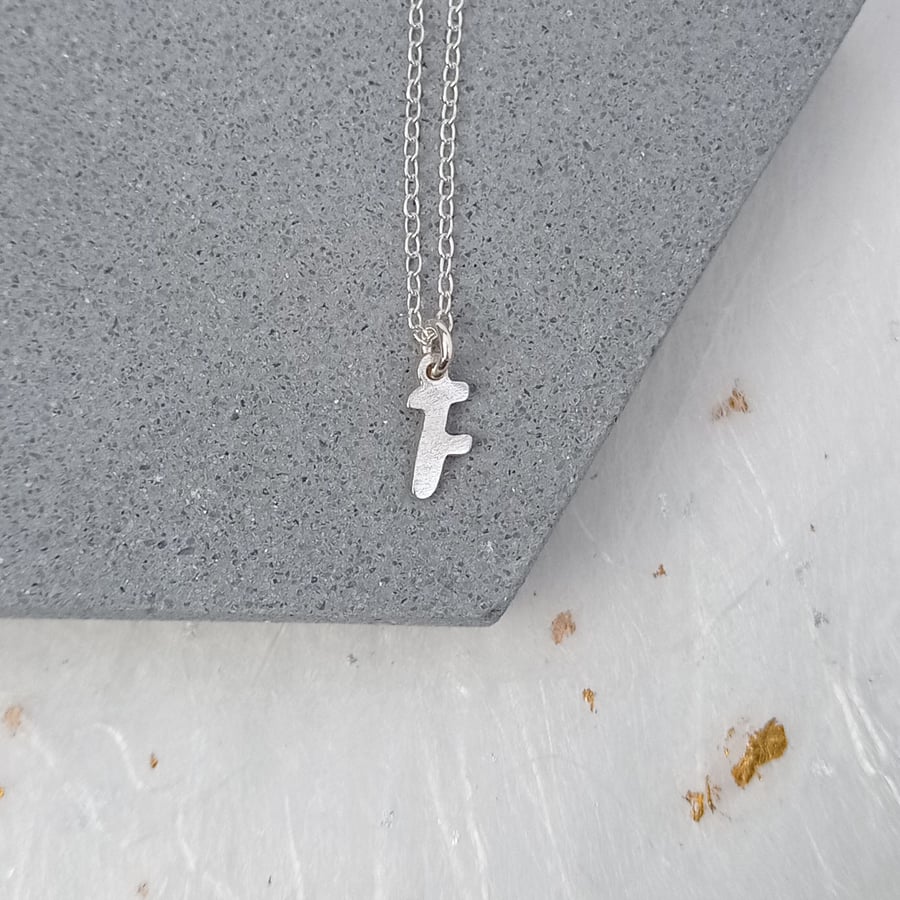Recycled sterling silver letter necklace - personalised initial pendant