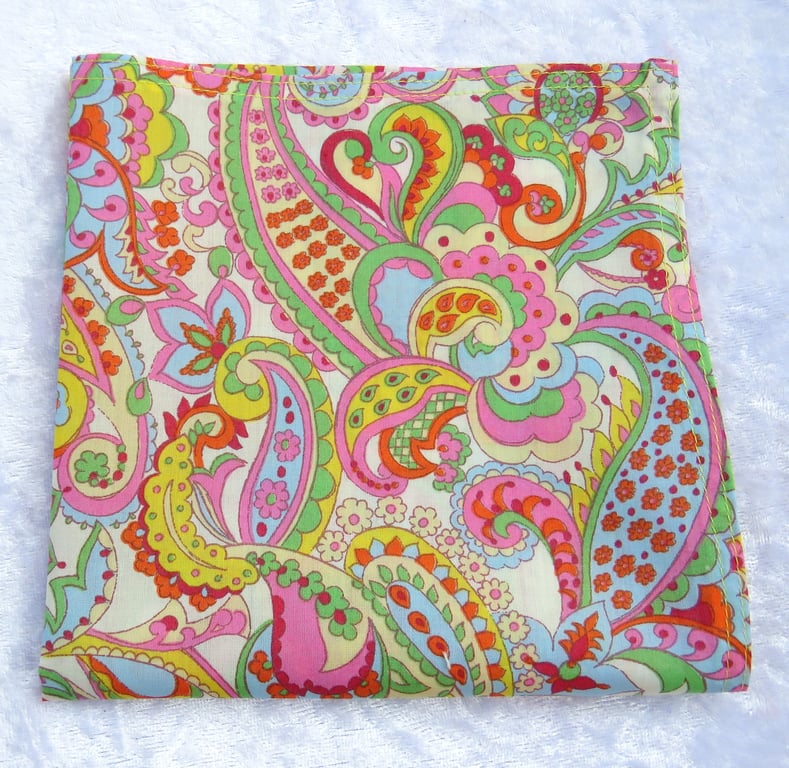 Gents handkerchief, made from Liberty Tana Lawn, pocket square, paisley