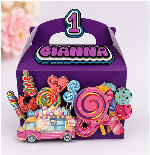 Personalised Candy Party Boxes - Sweet Birthday Favours - Set of 6 - Sweet Shop
