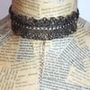 SALE Black Diamonte Frill Choker Necklace