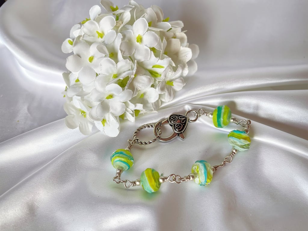 Murano Handmade Glass Bracelet in Yellow