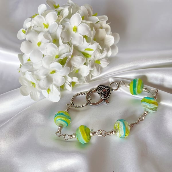 Murano Handmade Glass Bracelet in Yellow