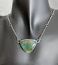 Sterling silver azurite chrysocolla pendant necklace