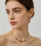 Champagne Glass & Natural White Stone Earrings Necklace in Gold Stainless Steel - Image 3