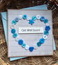 Blue Buttons Heart Get Well Card Size 5" x 5" (12.5cm x 12.5cm) - Image 7