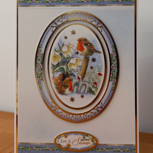 Robin Christmas card, handmade