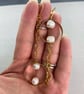 Gold Asymmetrical Cultured Pearl Dangle Earrings - Image 7