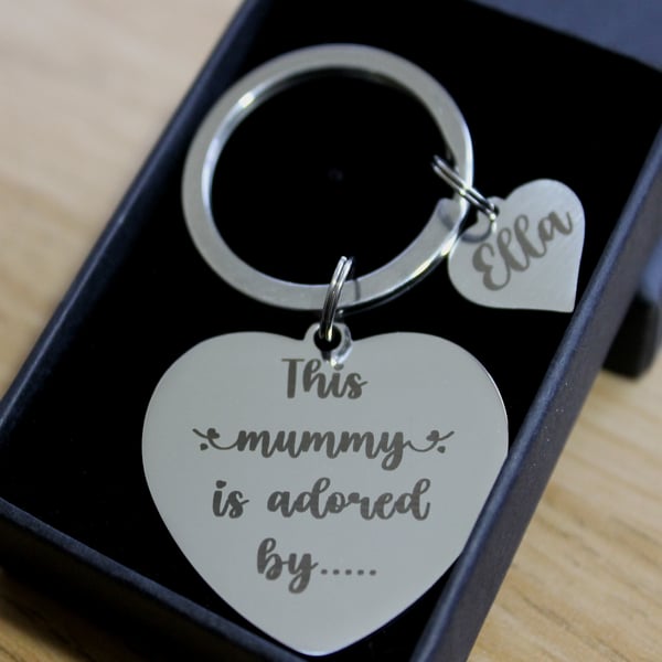 This Mum Mummy Nana Is Adored By...Keyring Personalised Engraved Gifts