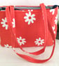 WHITE  DAISY ON ORANGE BAG - Image 3