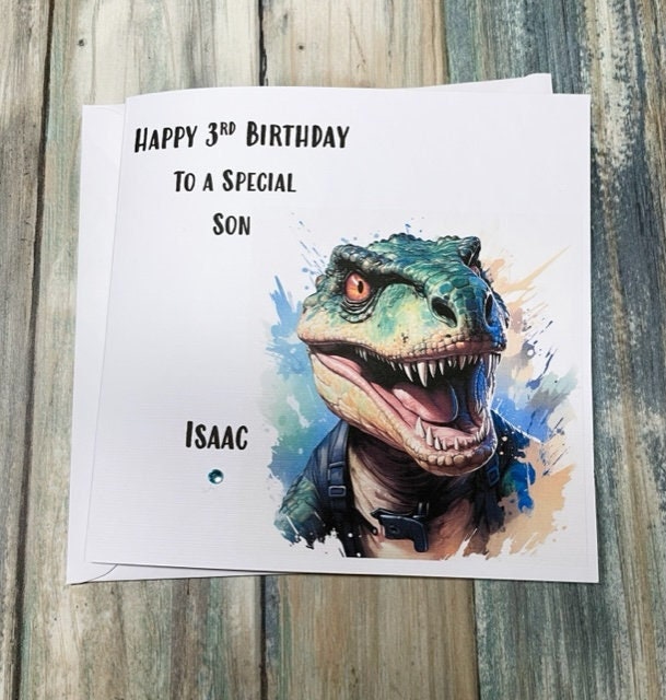 Dinosaur T-Rex Birthday Card For Child Birthday Gift Dino for Boy or Girl 