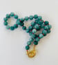 Aquamarine hand knotted necklace  - Image 3