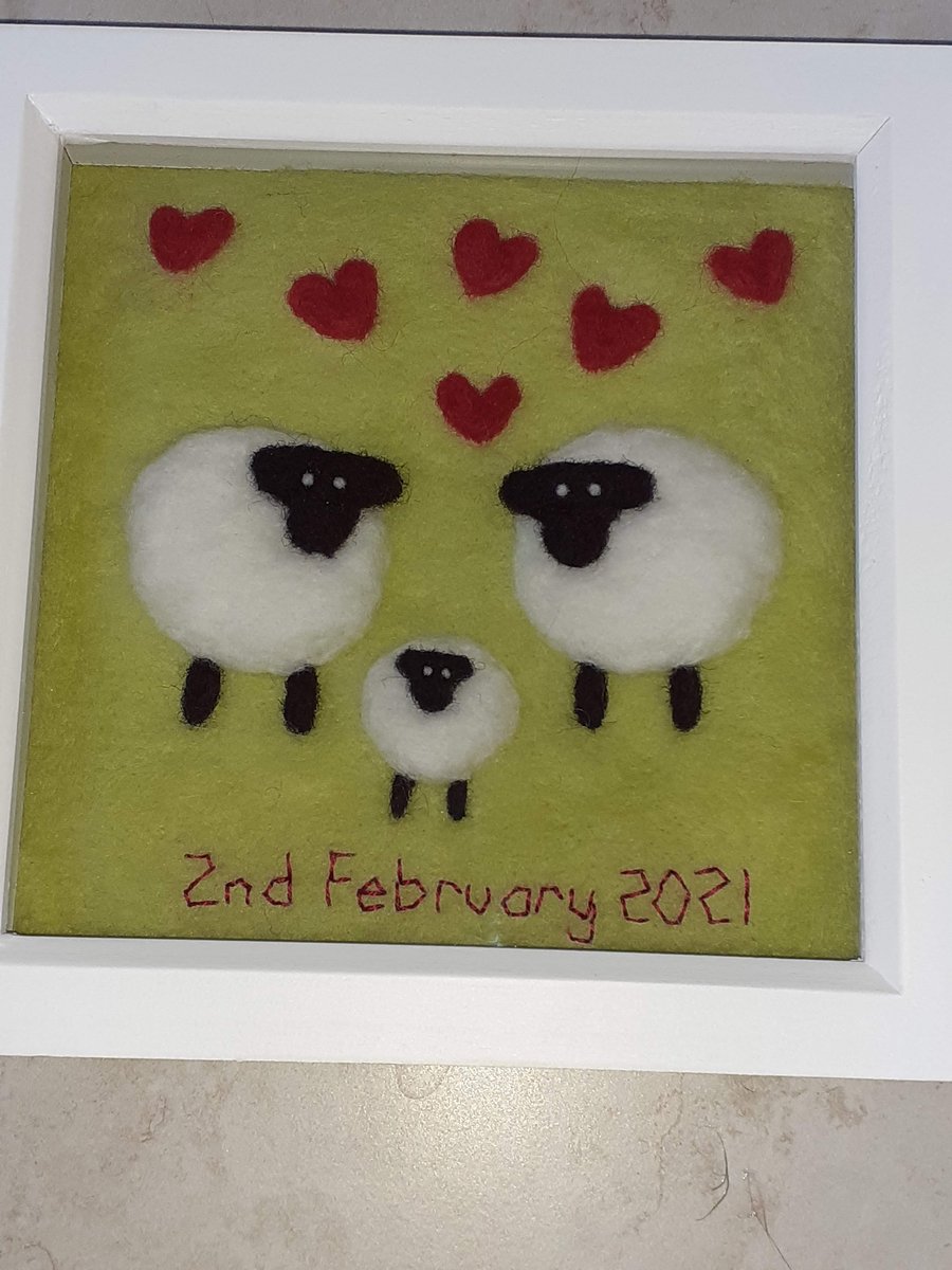 Needle Felted Sheep Picture - personalised