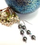 Sterling Silver Grey Swarovski Pearl and Cyrstal Earrings - Image 1