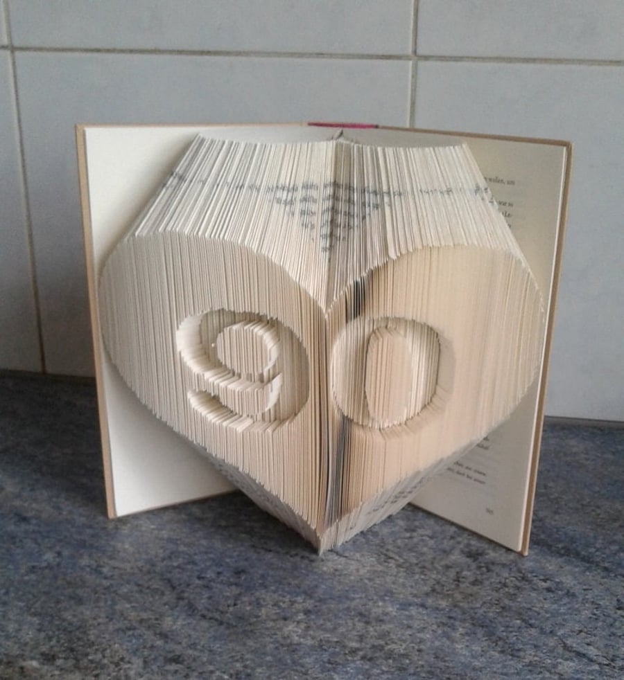 90 in a Heart COMBI Book Folding Pattern - EMAILED PDF PATTERN