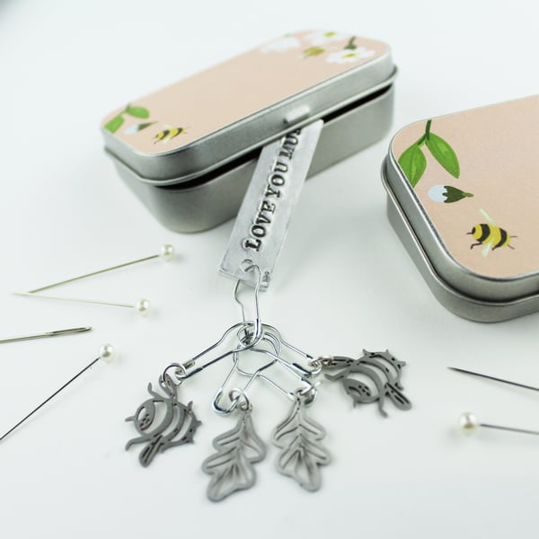Stitch Marker Gift Pack Bees & Leaves