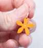 Orange wildflower earrings - Image 3