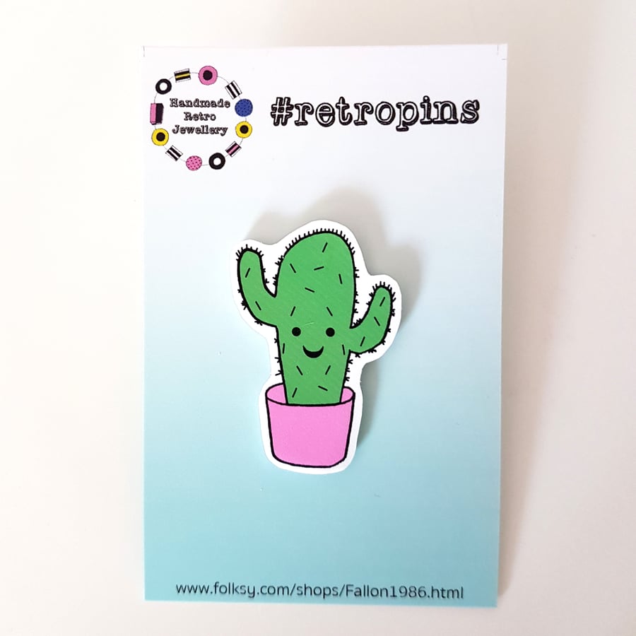 Retropins - Cactus shrink plastic pin