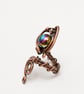 Blue Hematite Copper Ring ,Wire Wrapped Adjustable Ring, Handmade Statement ring - Image 3