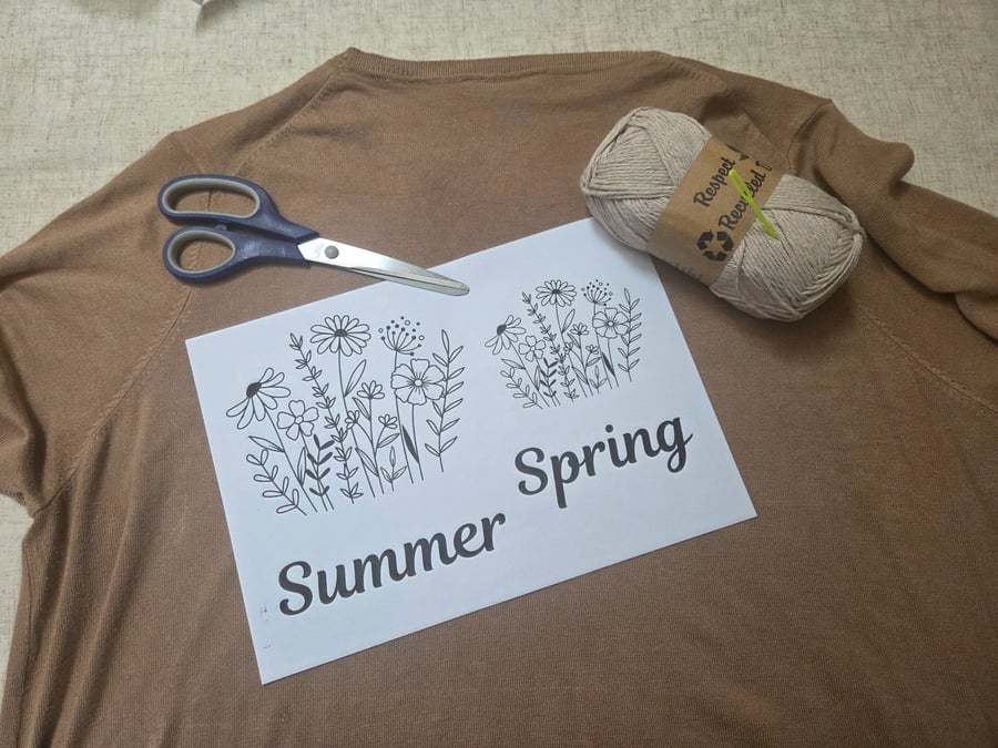 SPRING SUMMER FLOWERS - Stick and stitch embroidery templates 
