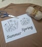 Stick and stitch embroidery templates - SPRING SUMMER FLOWERS