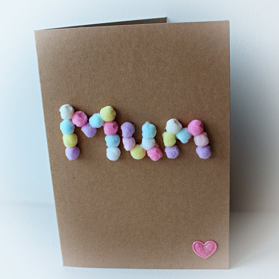 Mothers day card, PomPom