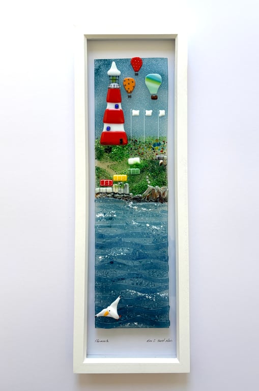 Smeatons tower Plymouth - fused glass artwork 