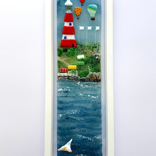 Smeatons tower Plymouth - fused glass artwork 