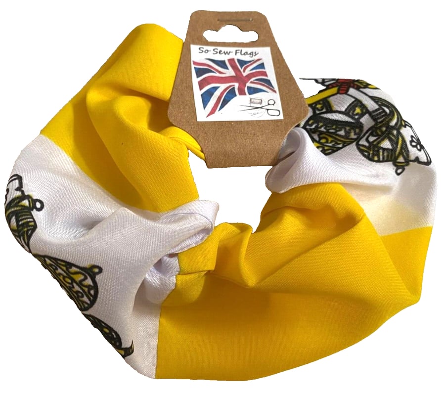 Vatican City Pope Flag Hair Scrunchie Scrunchies Accessory Band Elastic