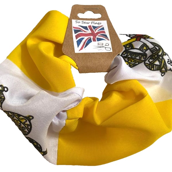 Vatican City Pope Flag Hair Scrunchie Scrunchies Accessory Band Elastic