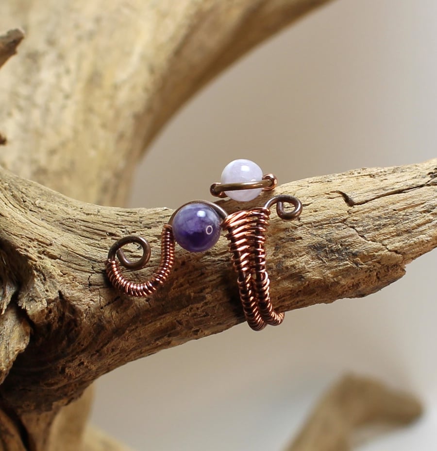 Adjustable Amethyst Ring