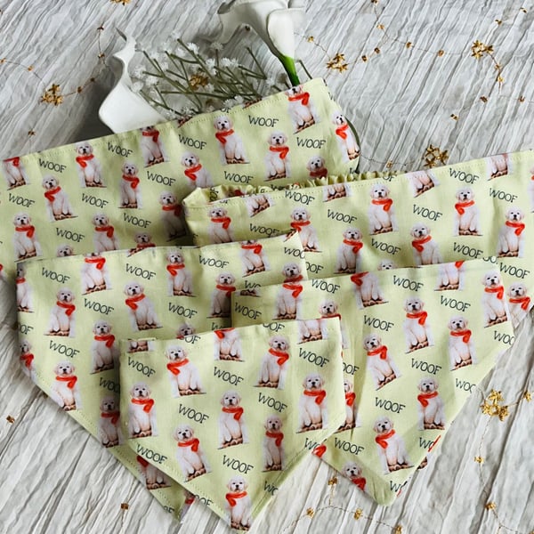 Golden Labrador Retriever Dog Scrunchie Dog Bandana 