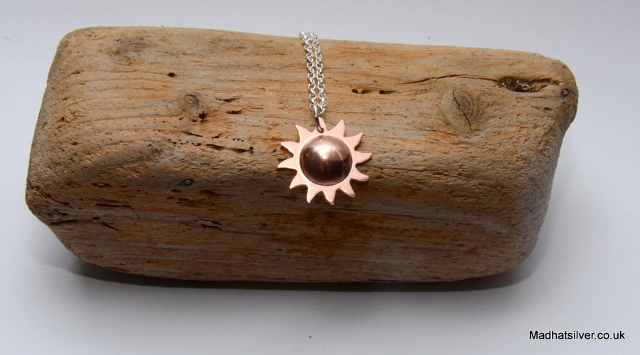 Copper sun pendant