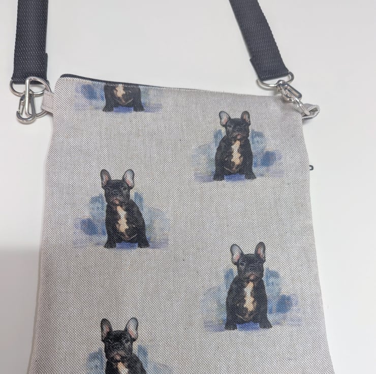 Dog walking bag in French Bulldog fabric Folksy