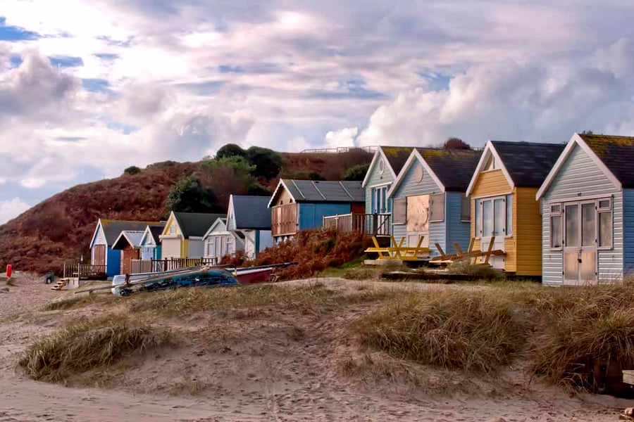 Beach Huts Hengistbury Head Dorset England Photograph Print