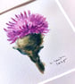 Thistle- Original Watercolour Painting - Image 3