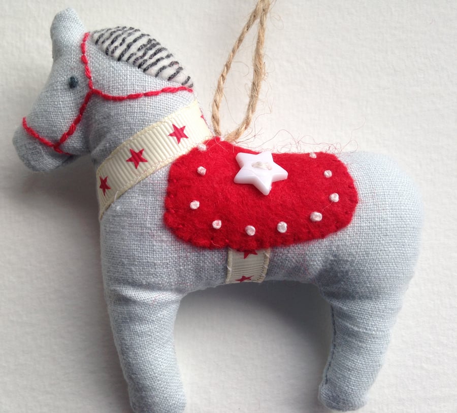 Christmas dala horse tree decoration
