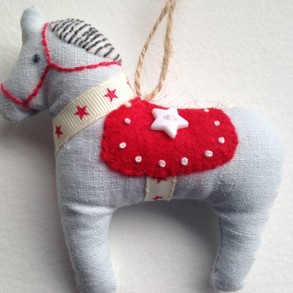 Christmas dala horse tree decoration