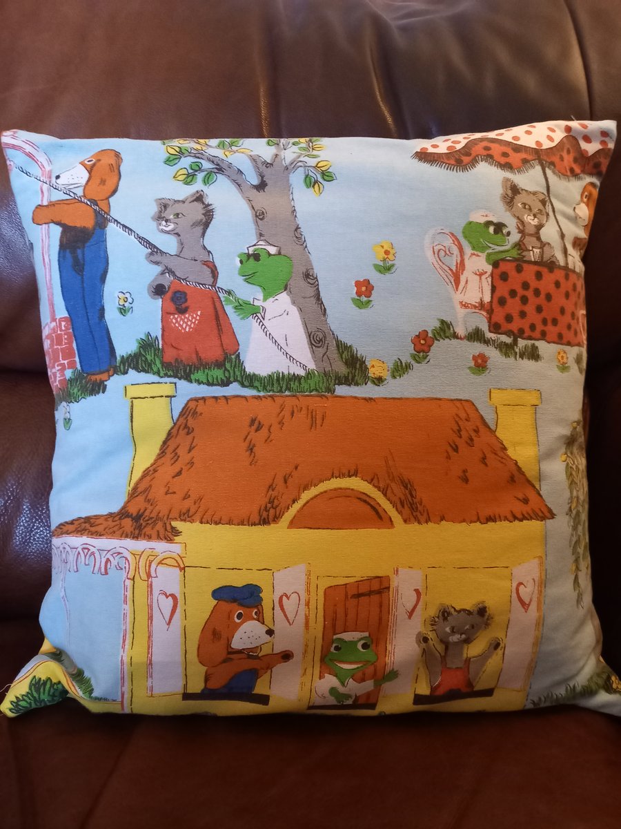 "Hector's House" vintage fabric cushion