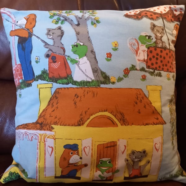 "Hector's House" vintage fabric cushion