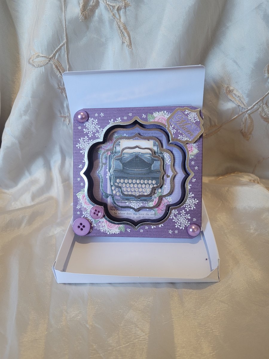 Mothers Day Greeting Card - Boxed Typewriter