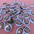 Hedgehog ice cream badge. 25mm badge hedgehog pin.