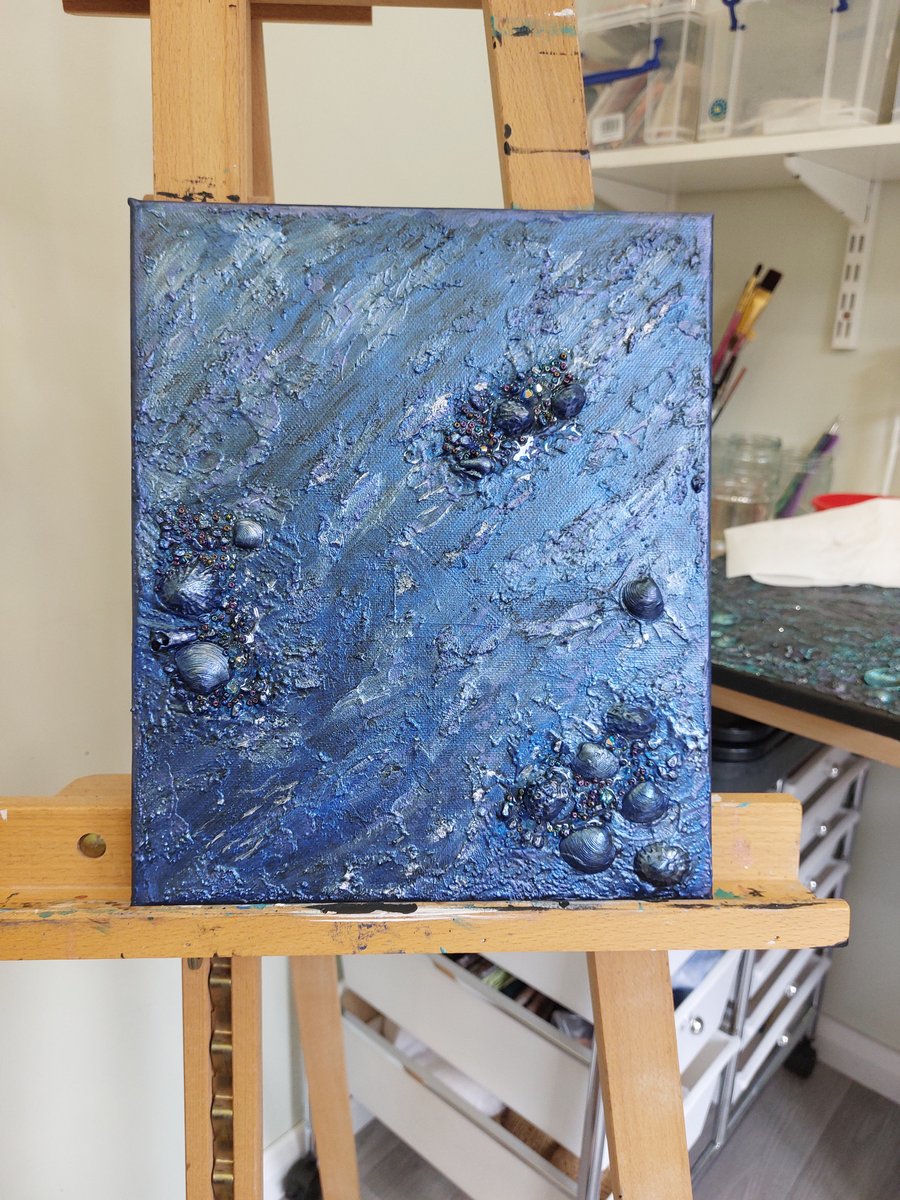 Sea Shell and Crystal Textured Canvas