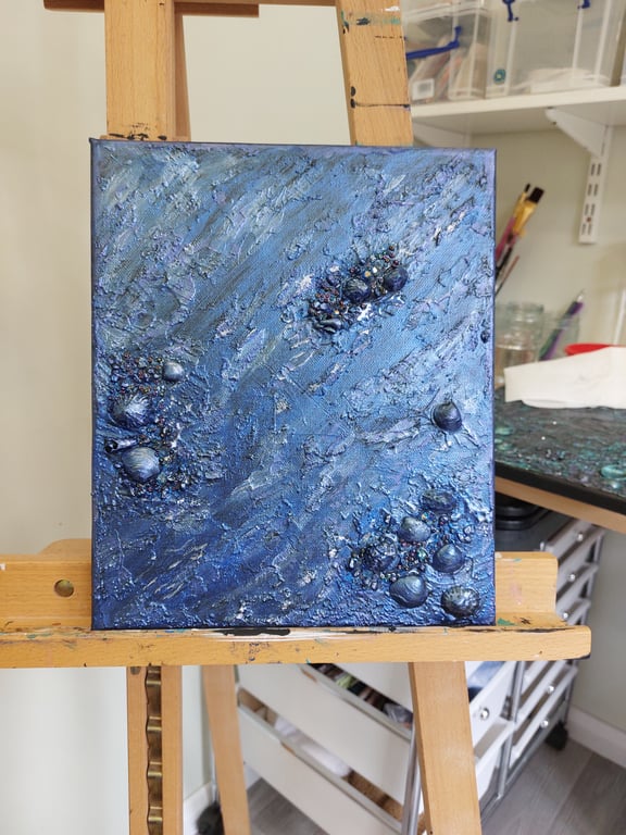 Sea Shell and Crystal Textured Canvas