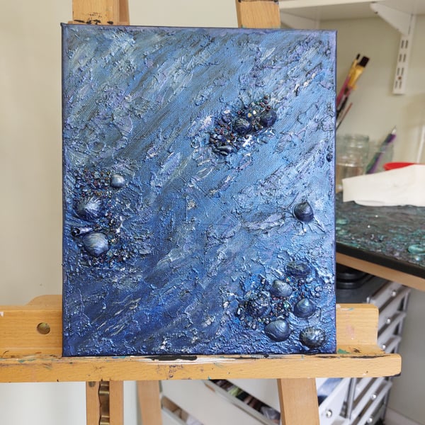 Sea Shell and Crystal Textured Canvas