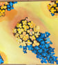 Golden glow hydrangeas bright floral original painting. 16x12"