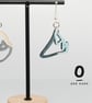 Mismatched Wooden Scribble Earrings Hand-Painted Blue, Grey, Cream Design - Image 5