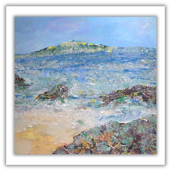 Scottish coast - coastal landscape - impasto - rough sea - ready to hang